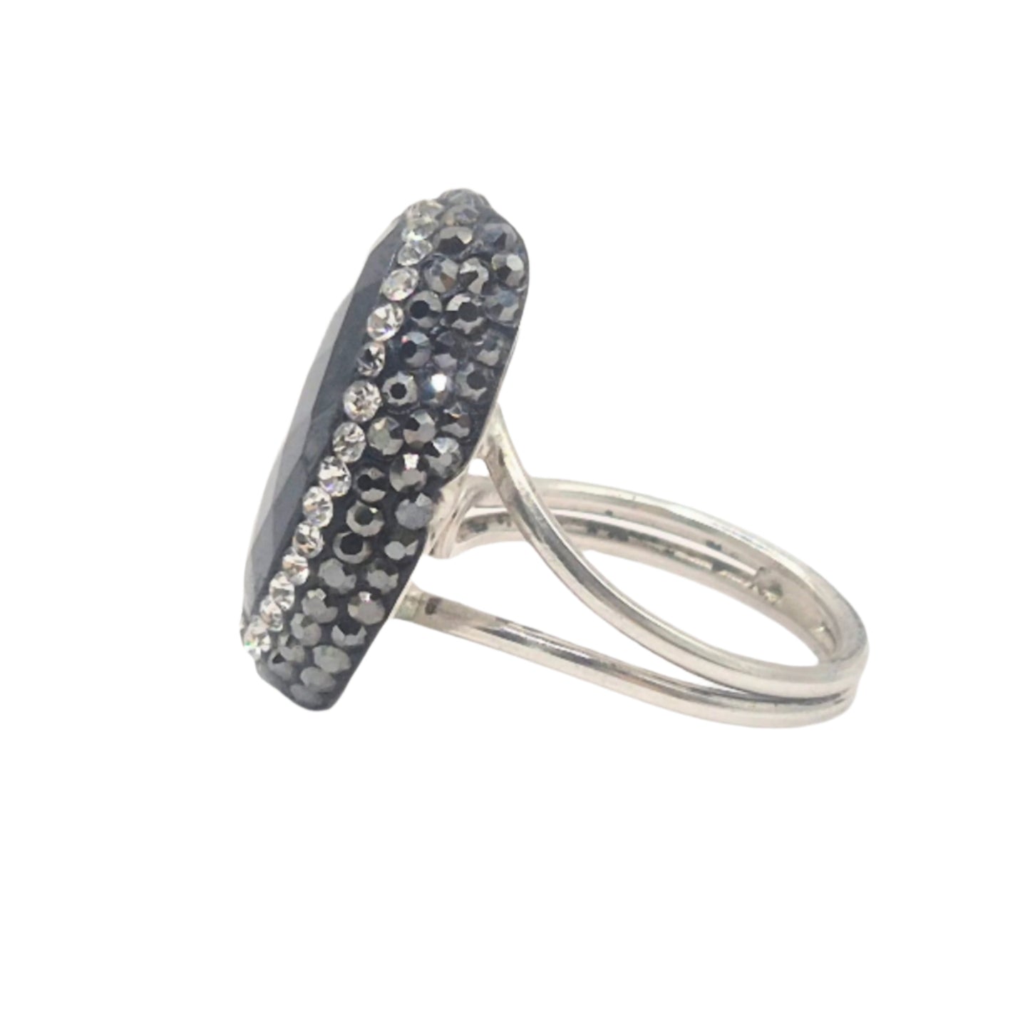 Opaque black onyx and grey marcasite make this 925 Silver