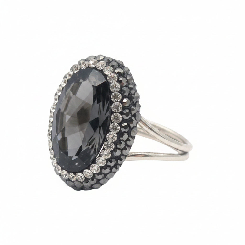 Opaque black onyx and grey marcasite make this 925 Silver