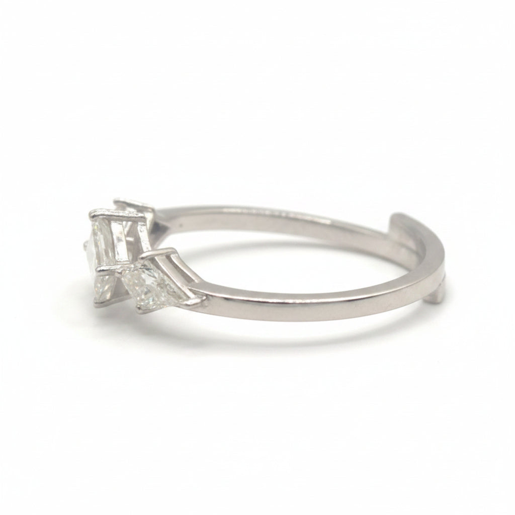 Princess and Kite shaped Natural Diamonds in 925 Silver