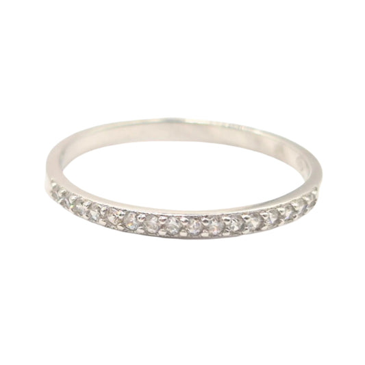 Half Eternity Band with Cubic Zirconia in 925 Silver
