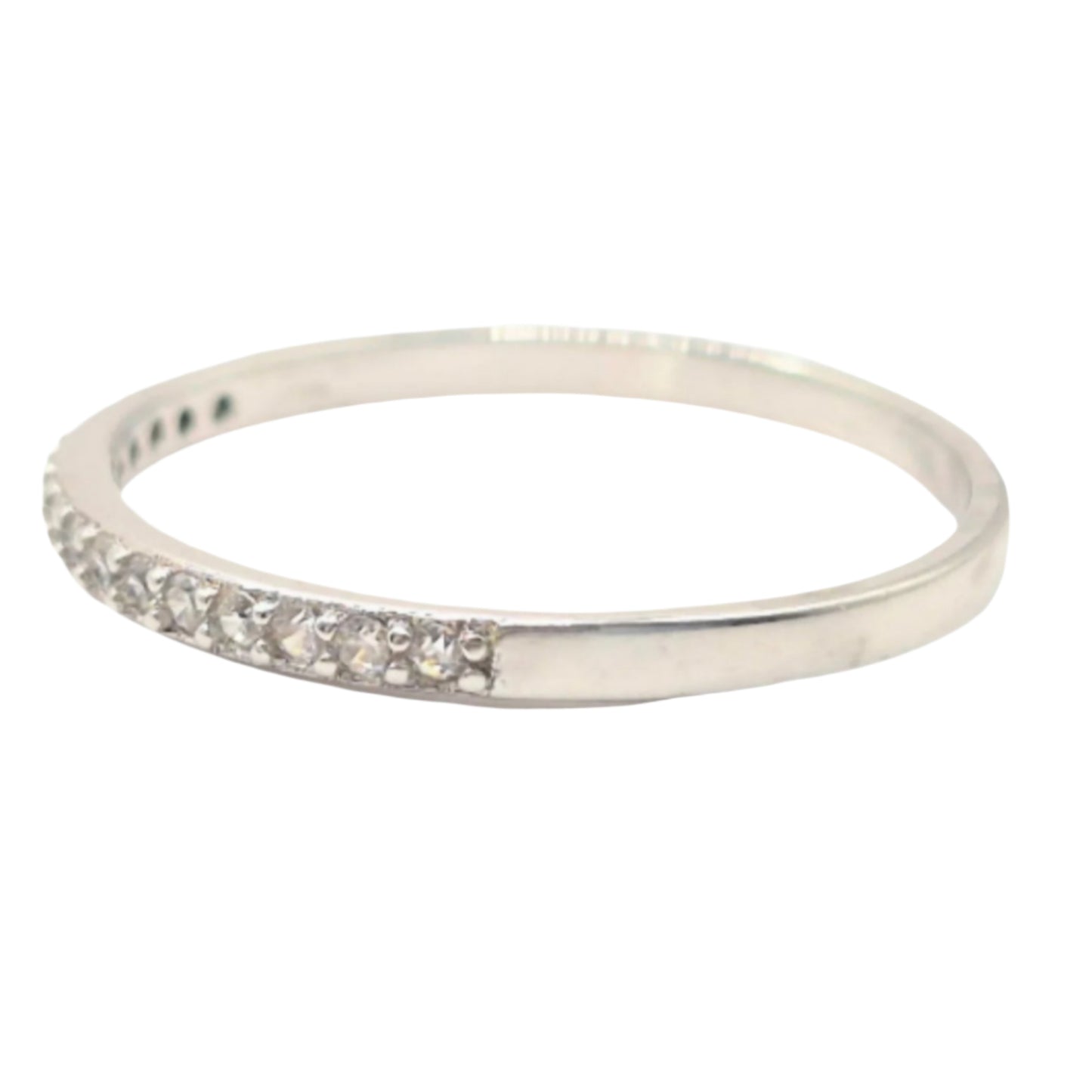 Half Eternity Band with Cubic Zirconia in 925 Silver