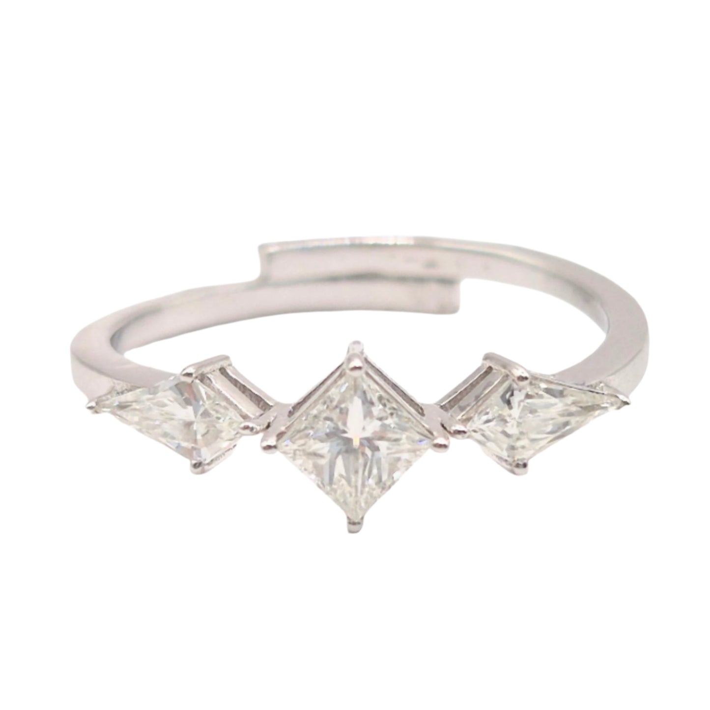Princess and Kite shaped Natural Diamonds in 925 Silver