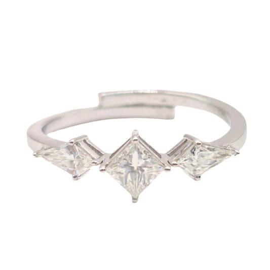 Princess and Kite shaped Natural Diamonds in 925 Silver