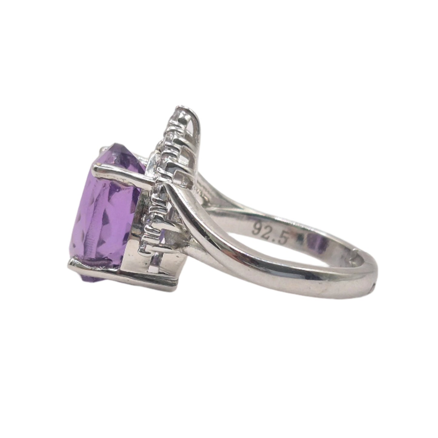 Amethyst and Zircons in 925 Silver