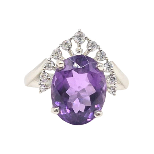 Amethyst and Zircons in 925 Silver