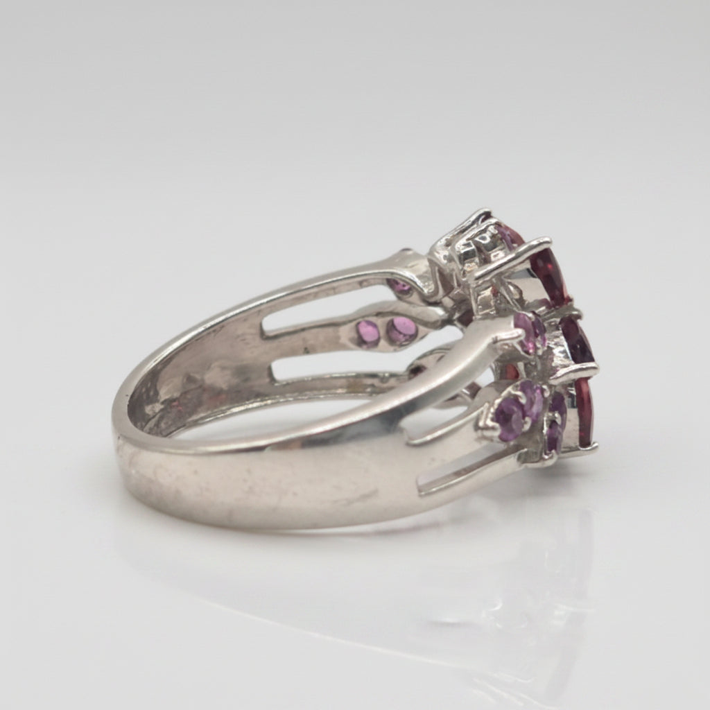 Pink Rhodolite Garnets and Red Garnets in 925 Silver