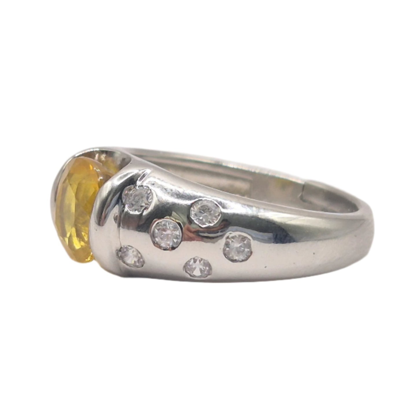Yellow Sapphire and Zircons in 925 Silver