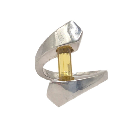 Citrine block around 925 Silver