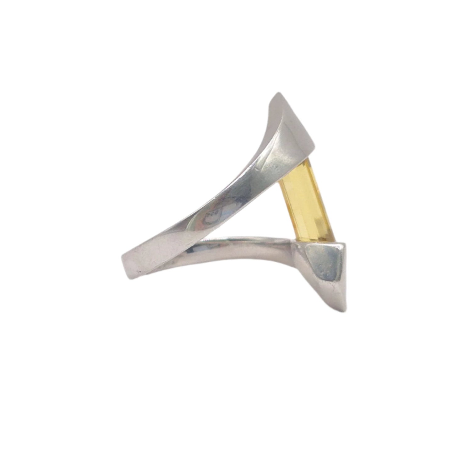 Citrine block around 925 Silver