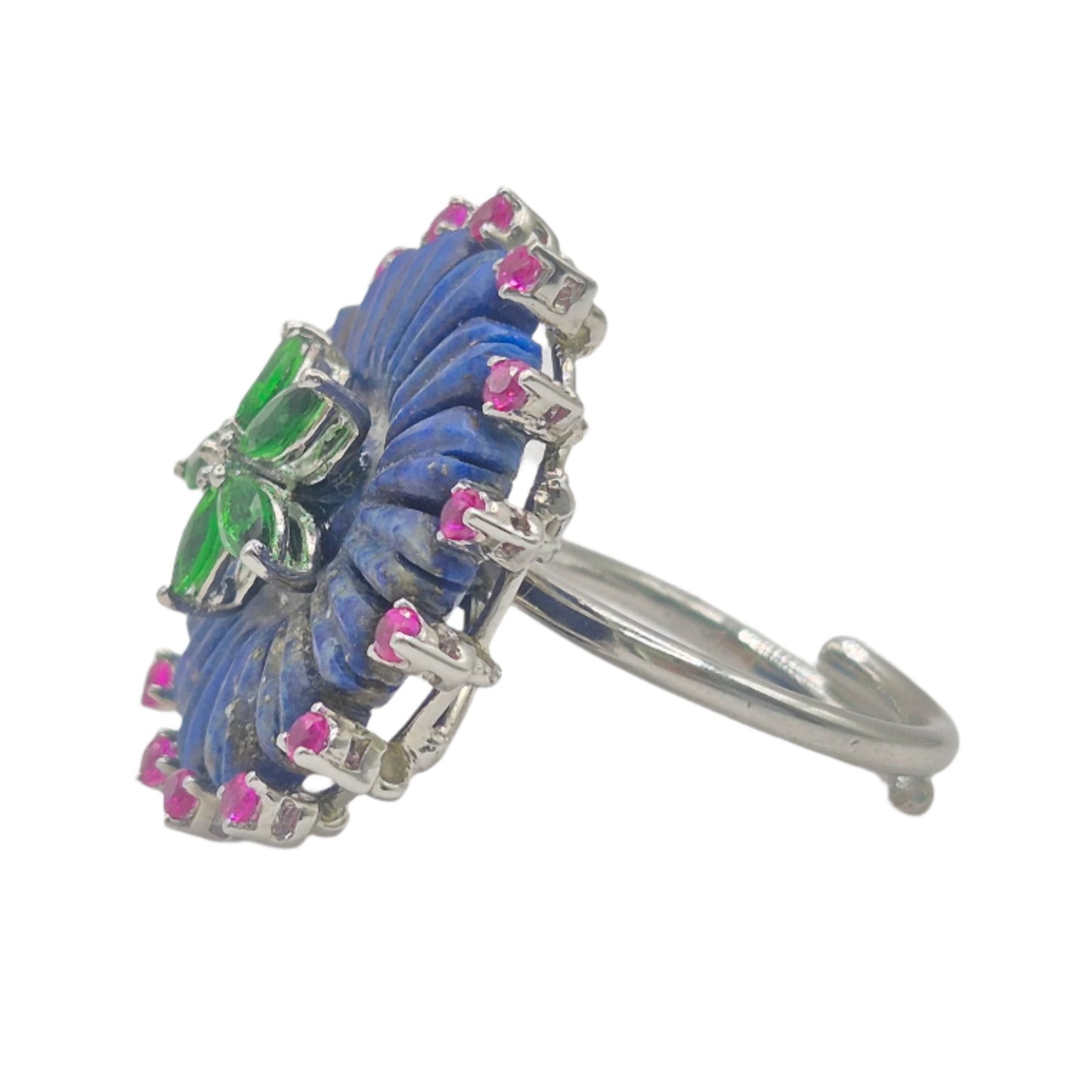 Lapiz and Rubies in 925 Silver