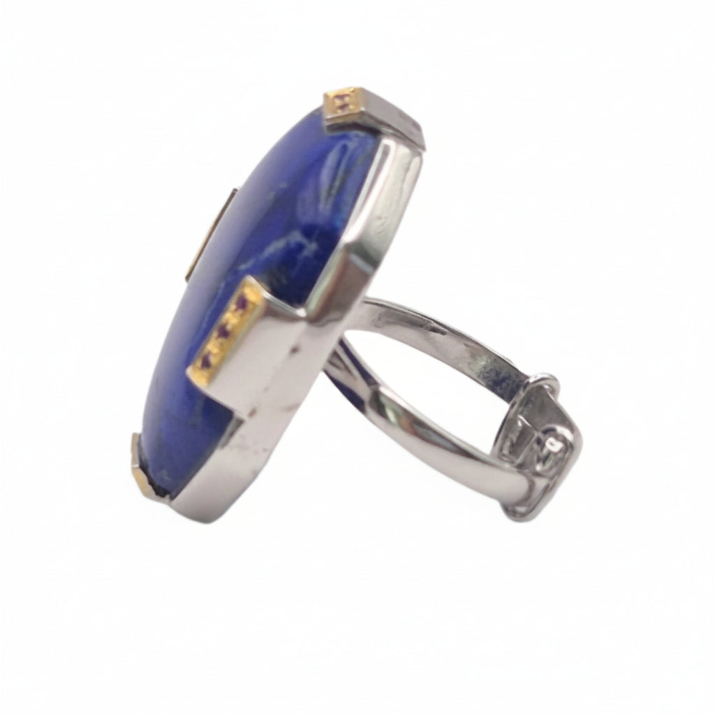 Lapiz and Rubies in 925 Silver