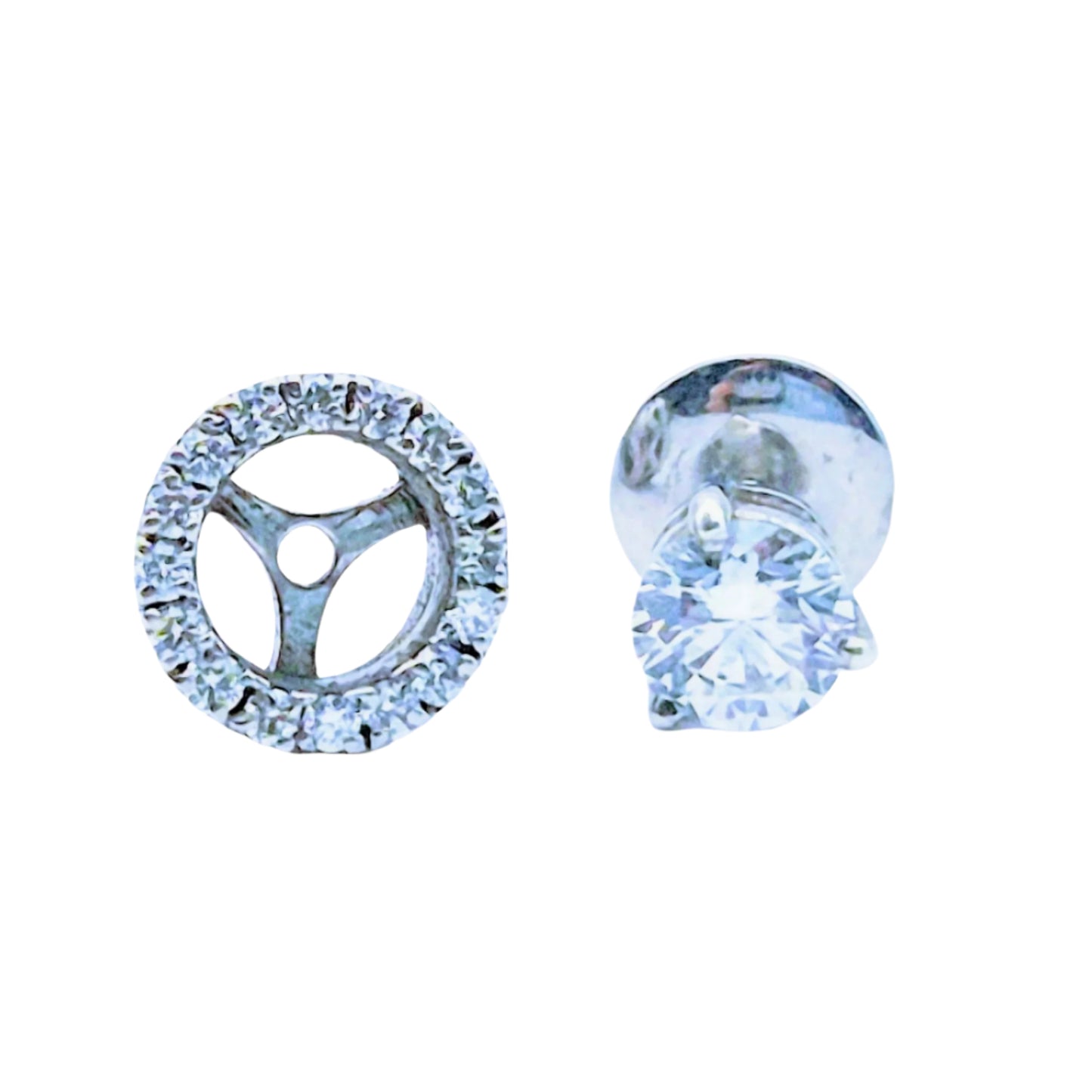 Lab Grown Diamonds in Jacket style Studs(can be worn without Jacket) in 925 Silver