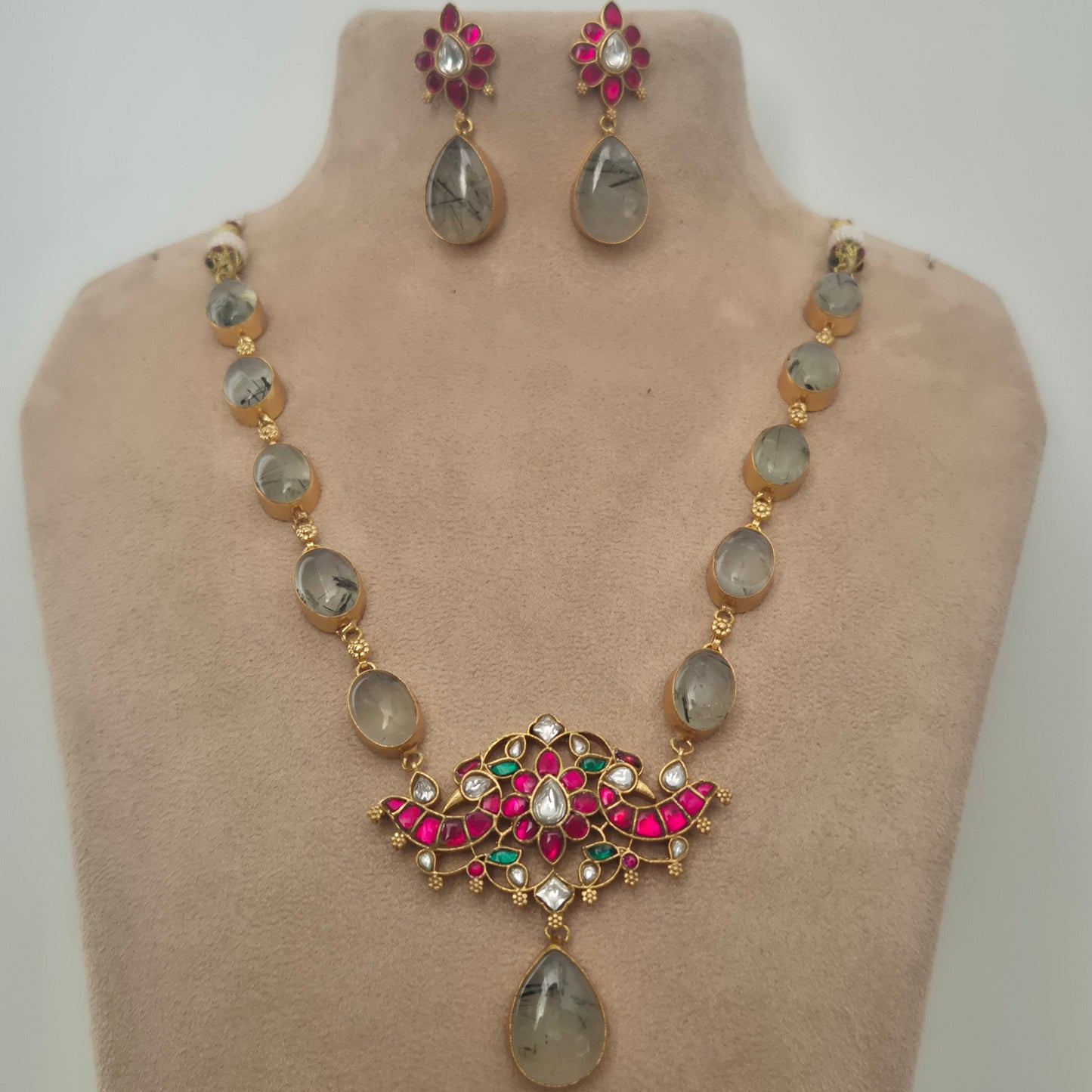 Green Aventurite and Kundan Set