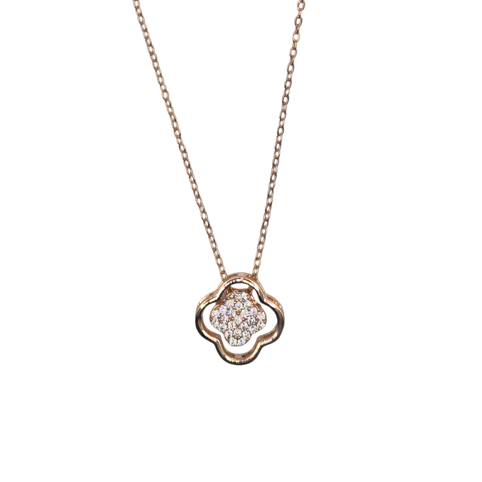 Stainless steel pendant with pink plating