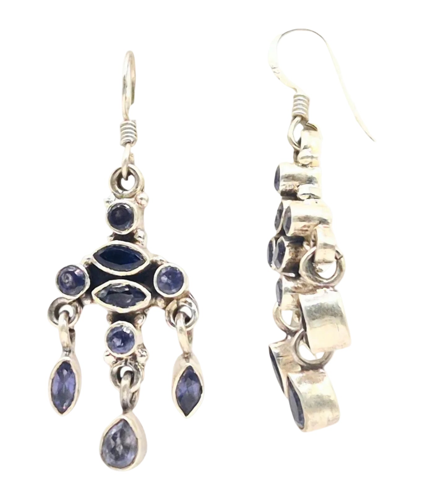 Purple Topaz danglers in 925 silver