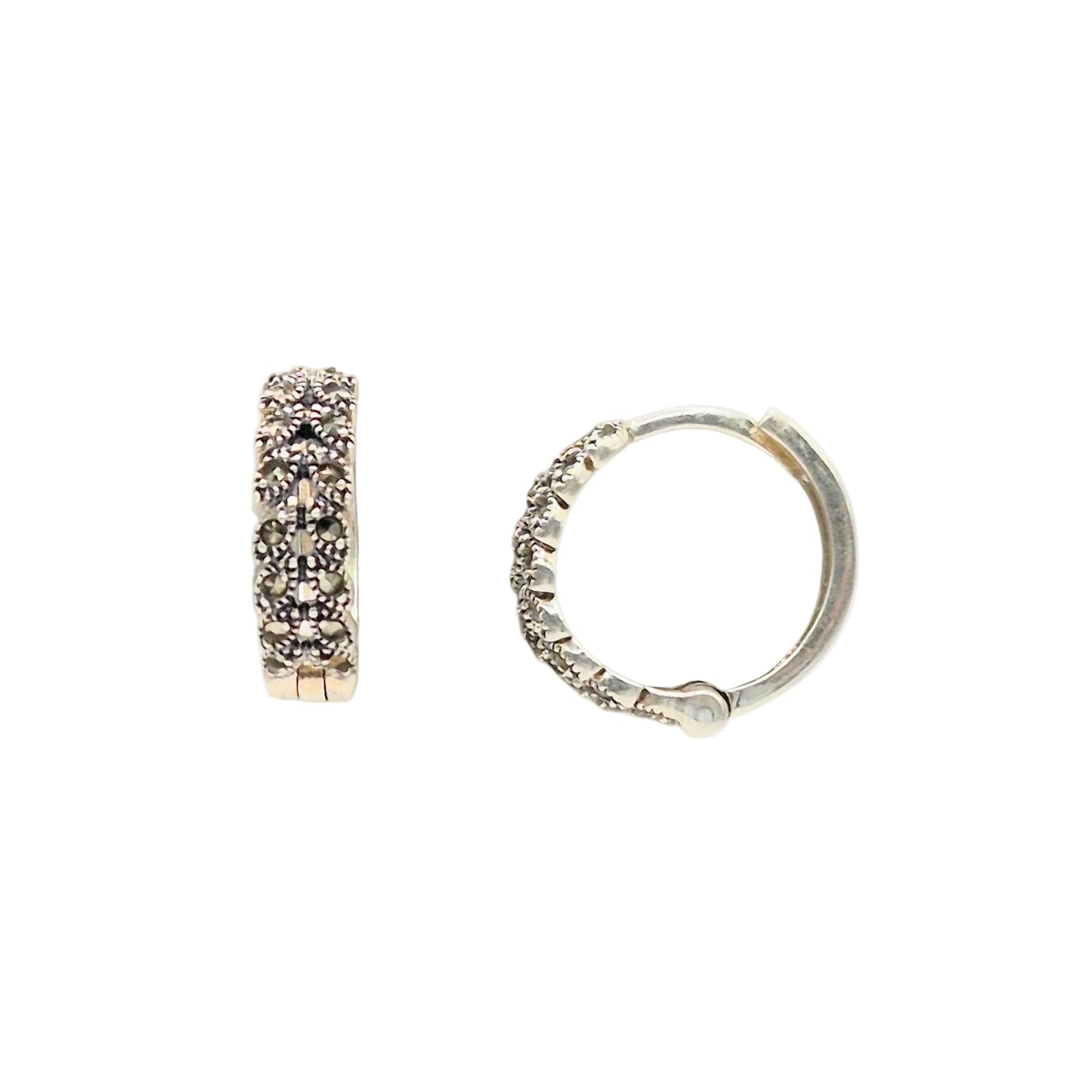 Thin Bali with Marcasite in 925 silver