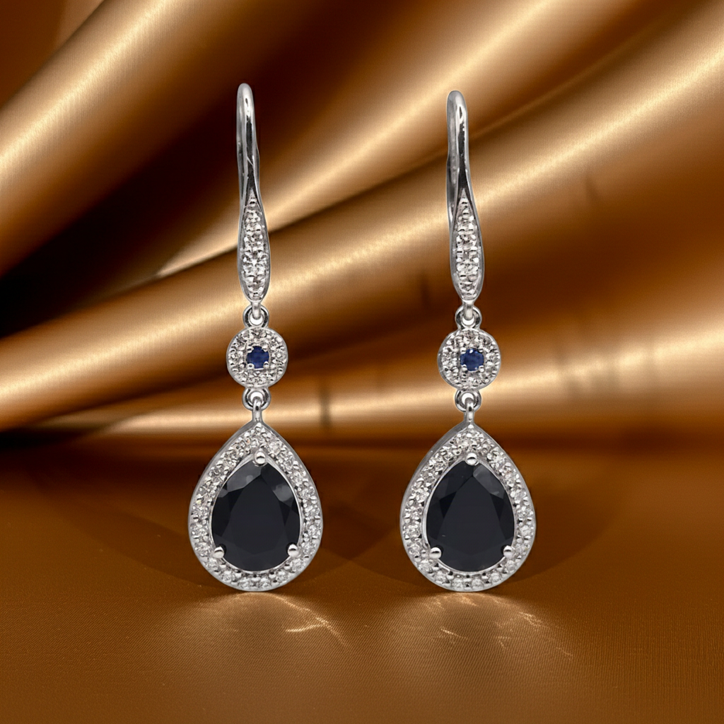 Blue & Black Hydros with Lab Grown Diamonds in 925 Silver