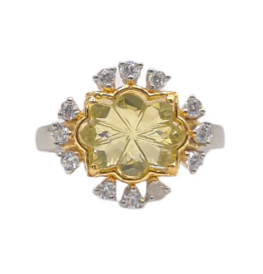Citrine and Cubic Zirconias in 925 Silver