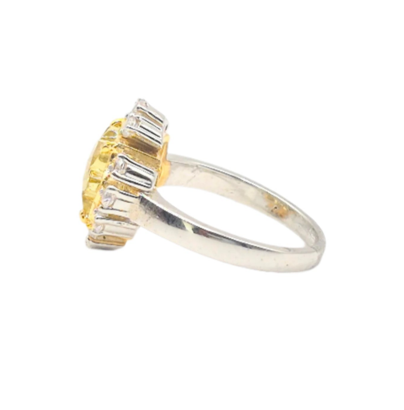Citrine and Cubic Zirconias in 925 Silver