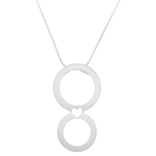 Rings in Heart shaped Pendant made in 18kt White Gold