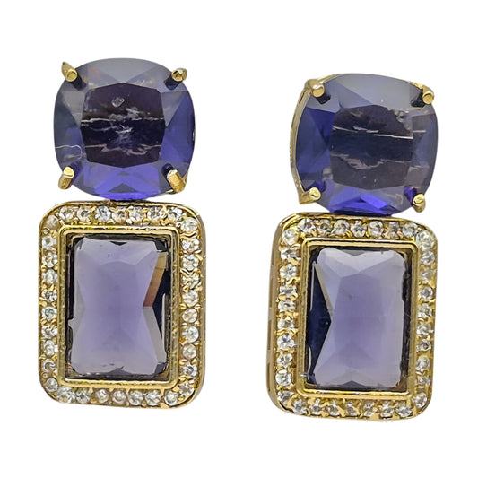 Rectangular Victorian Purple Cubic Zirconia