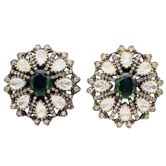 Green Moissanite Stud