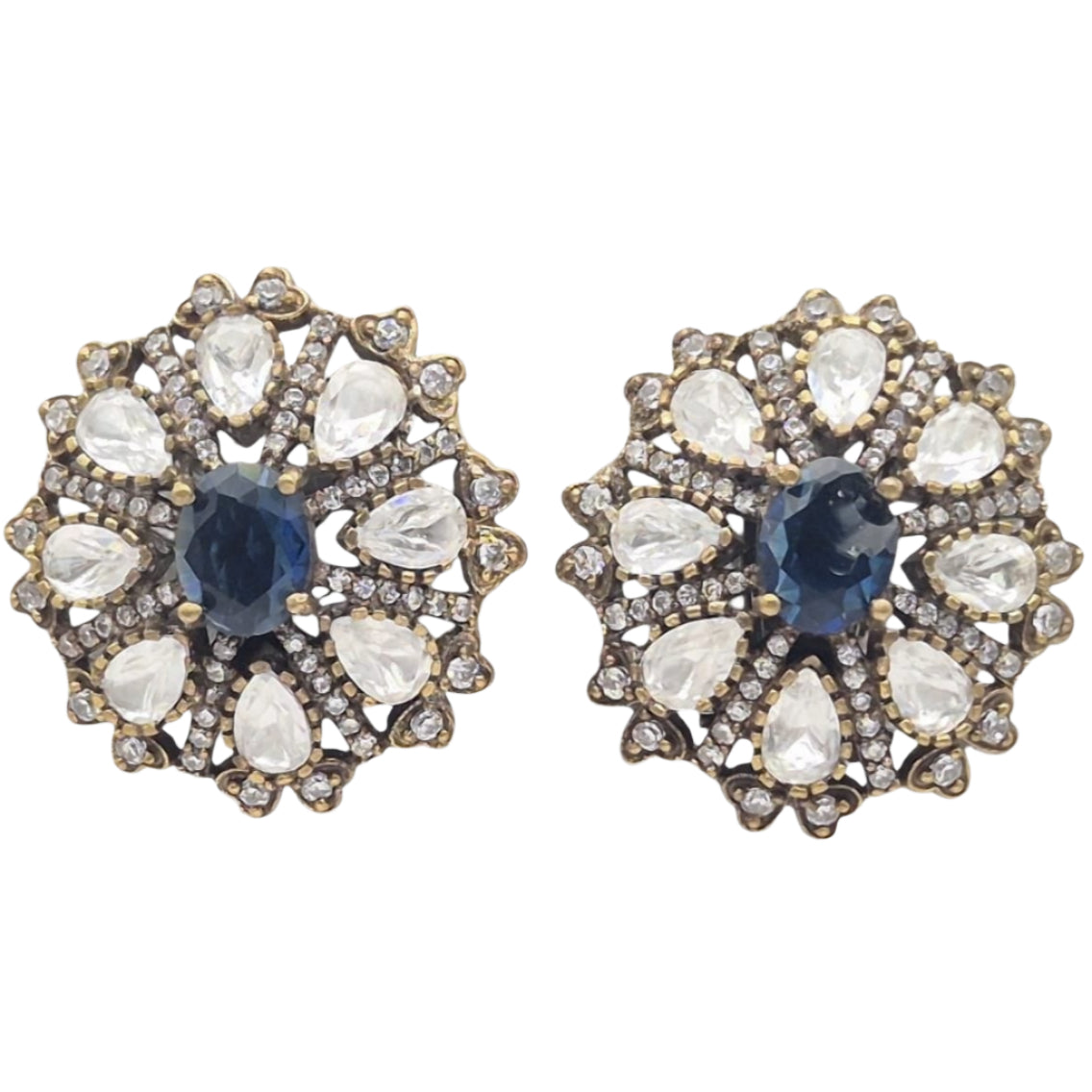 Blue Moissanite Stud