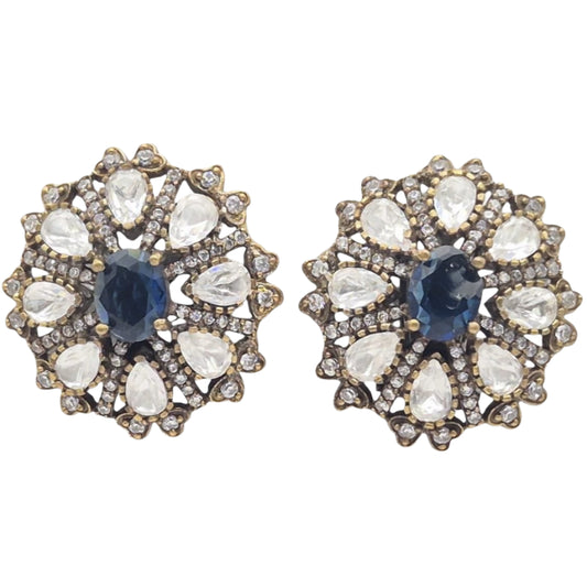 Blue Moissanite Stud