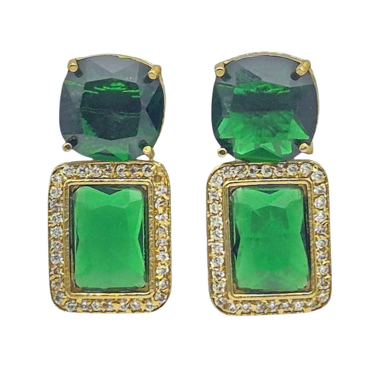 Rectangular Victorian Green Cubic Zirconia