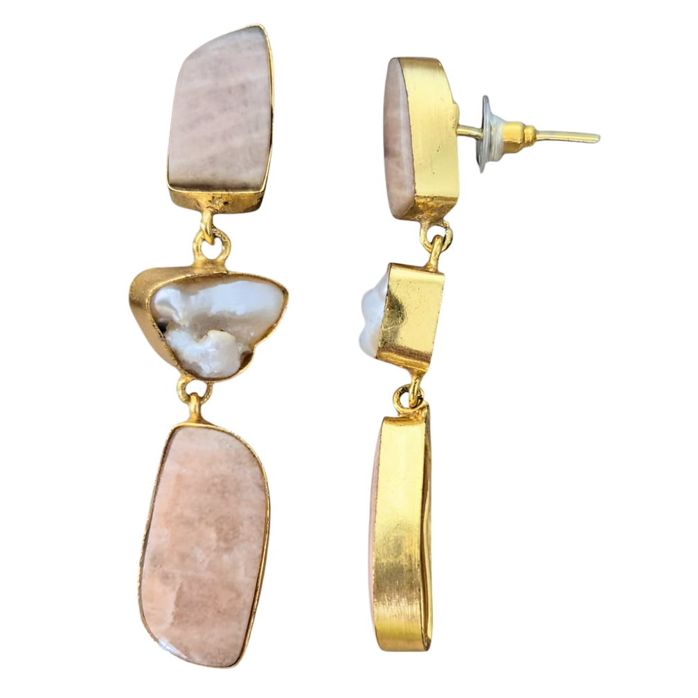 Peach Amazonite with Pearls