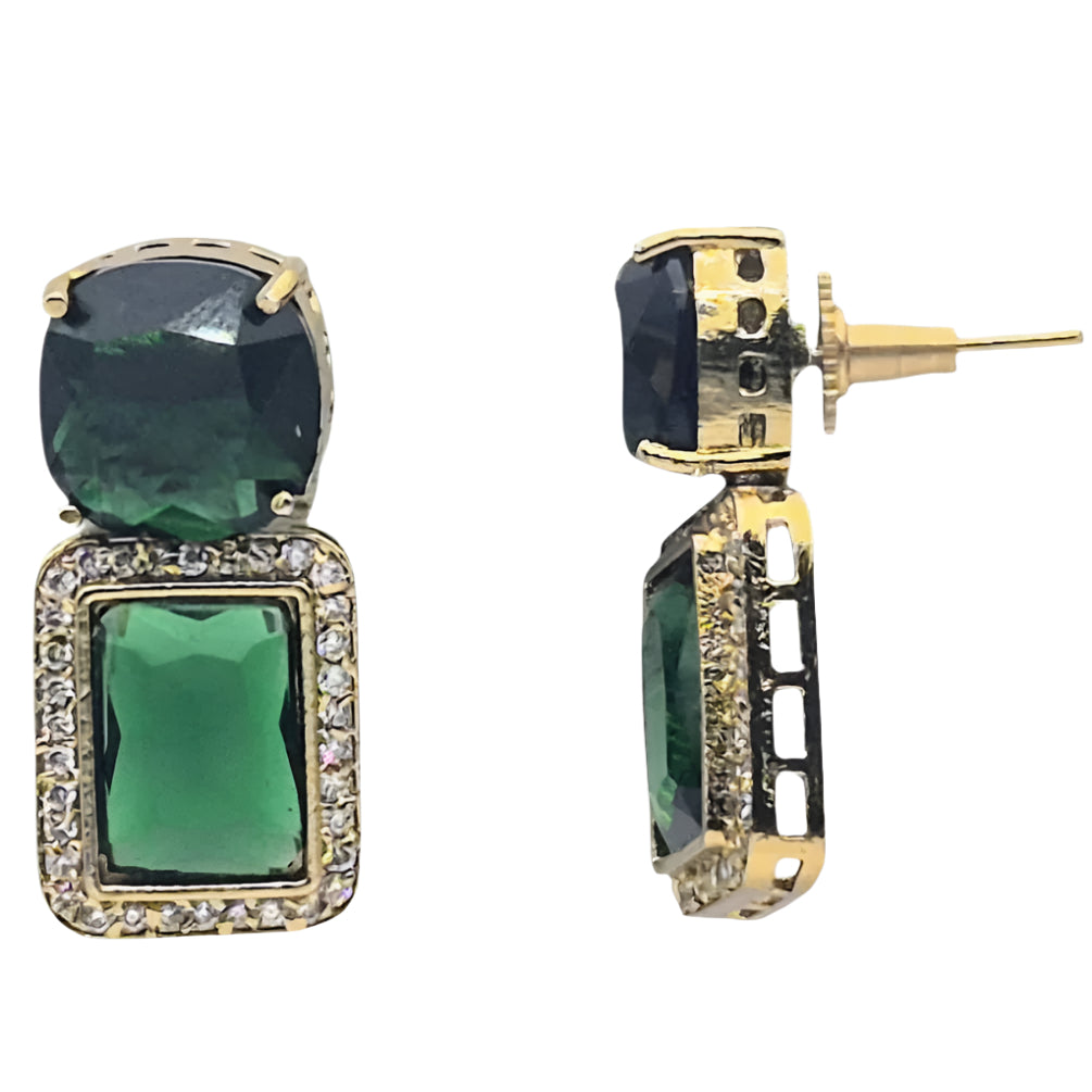 Rectangular Victorian Green Cubic Zirconia