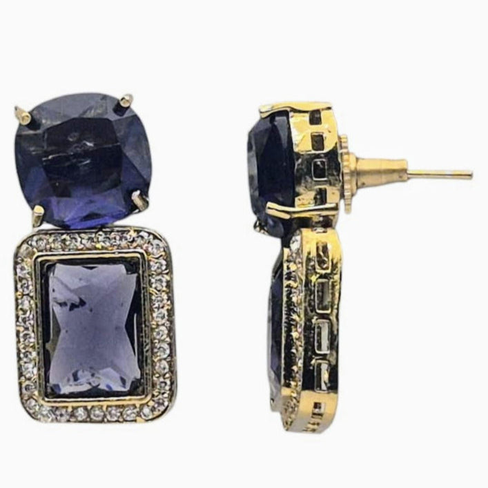 Rectangular Victorian Purple Cubic Zirconia