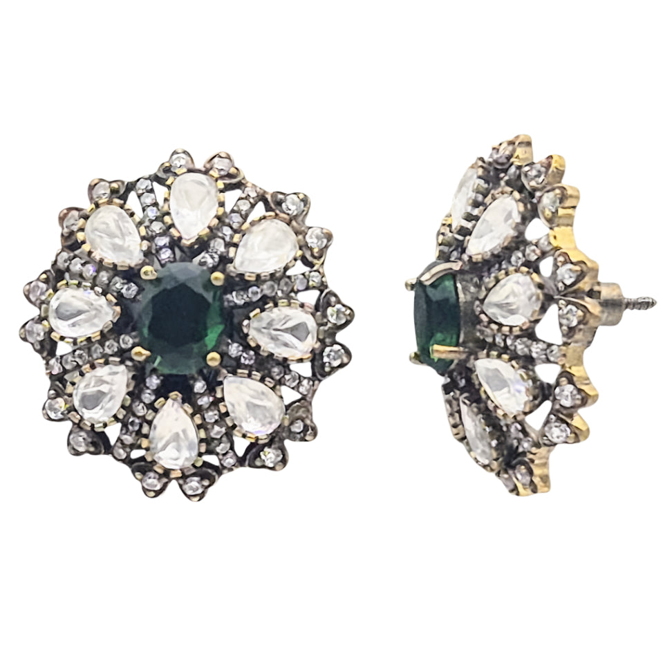 Green Moissanite Stud