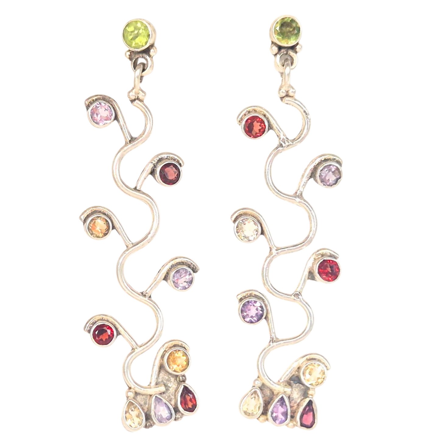 Scintillating Natural Amethyst and Citrine gemstone in 925 Silver