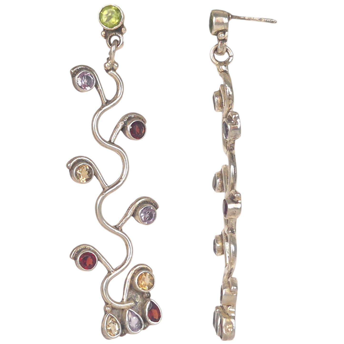 Scintillating Natural Amethyst and Citrine gemstone in 925 Silver