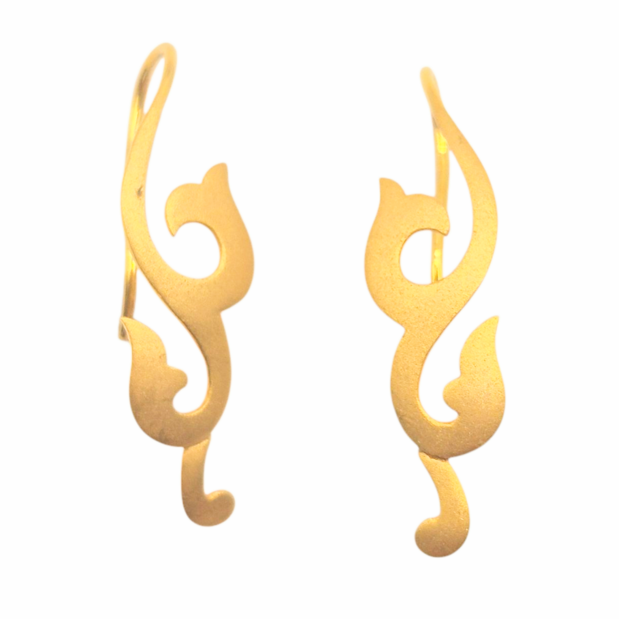 Designer earrings for a music lover, singer enthusiast, set in 18kt Yellow Gold
