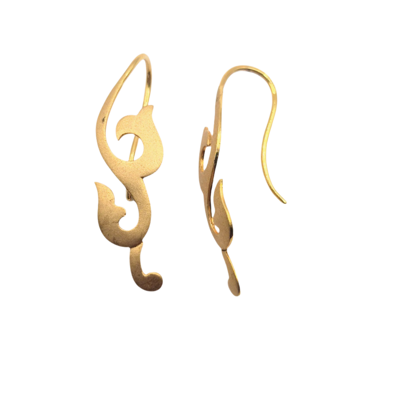 Designer earrings for a music lover, singer enthusiast, set in 18kt Yellow Gold