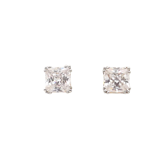 Princess cut Cubic Zirconia in 18kt Yellow Gold