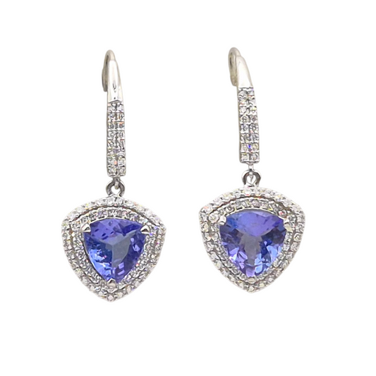 Soothing Tanzanites and Natural Diamonds in 18kt Gold