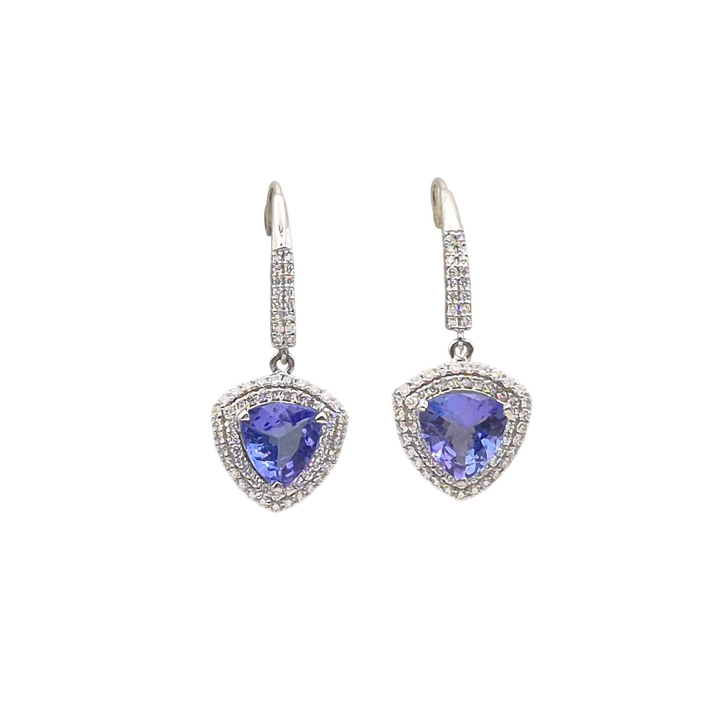 Soothing Tanzanites and Natural Diamonds in 18kt Gold
