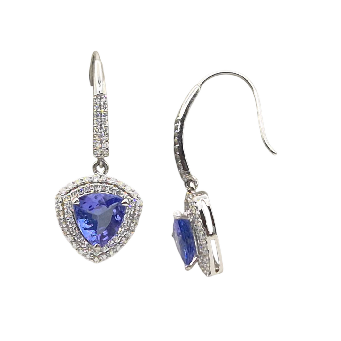 Soothing Tanzanites and Natural Diamonds in 18kt Gold