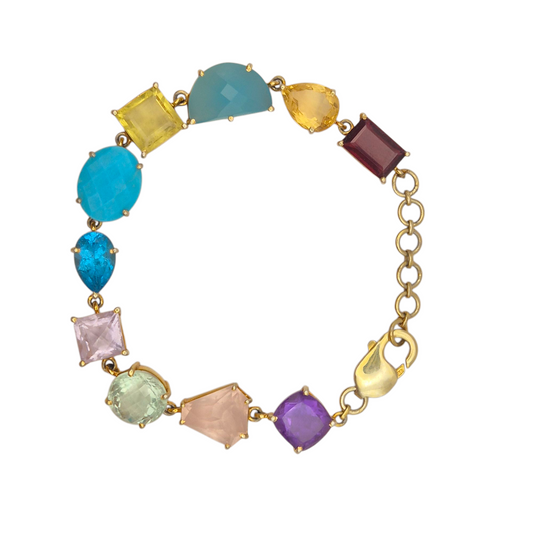 Multi Gem Bracelet in 925 Silver