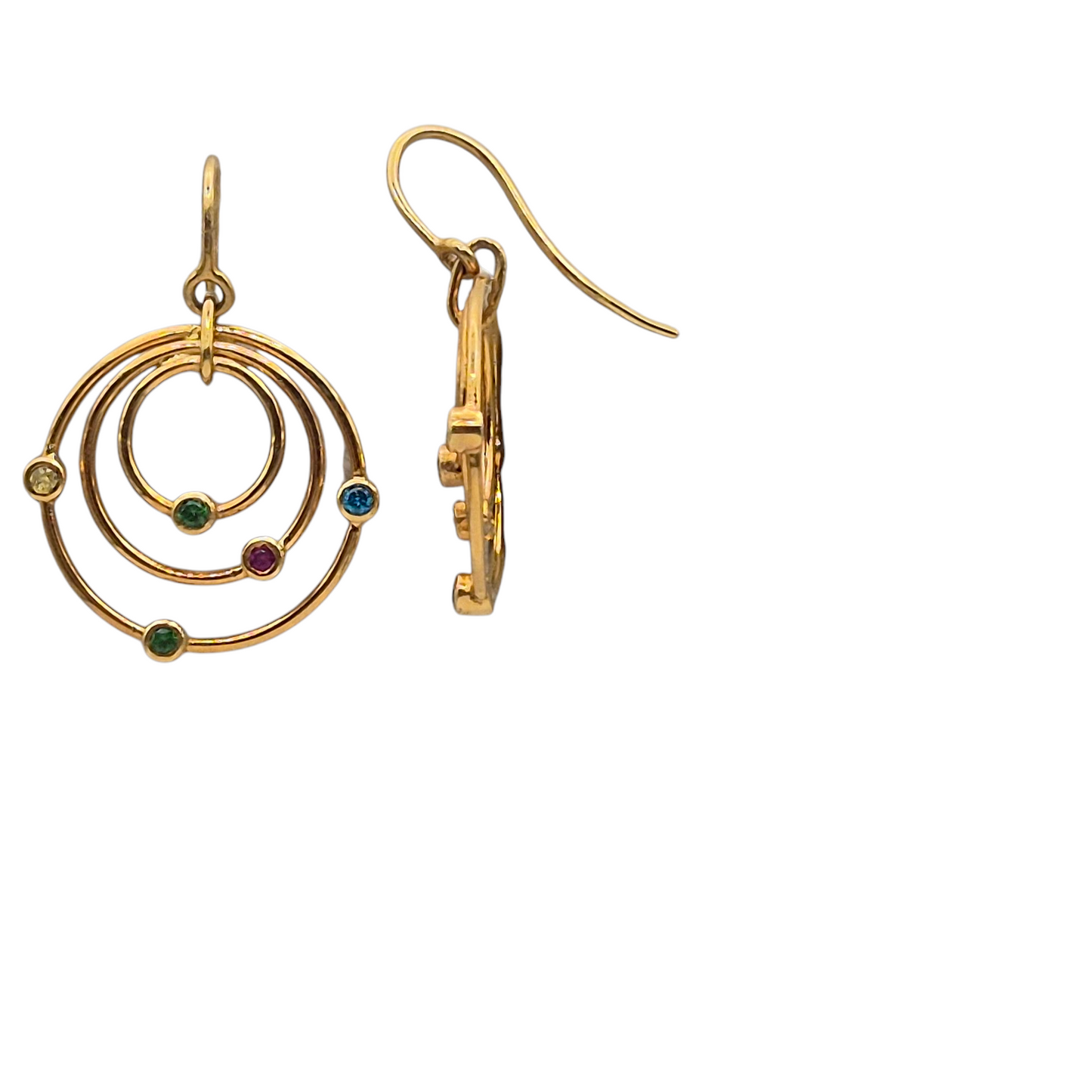 Multicolor cubic Zirconia in 18kt Gold