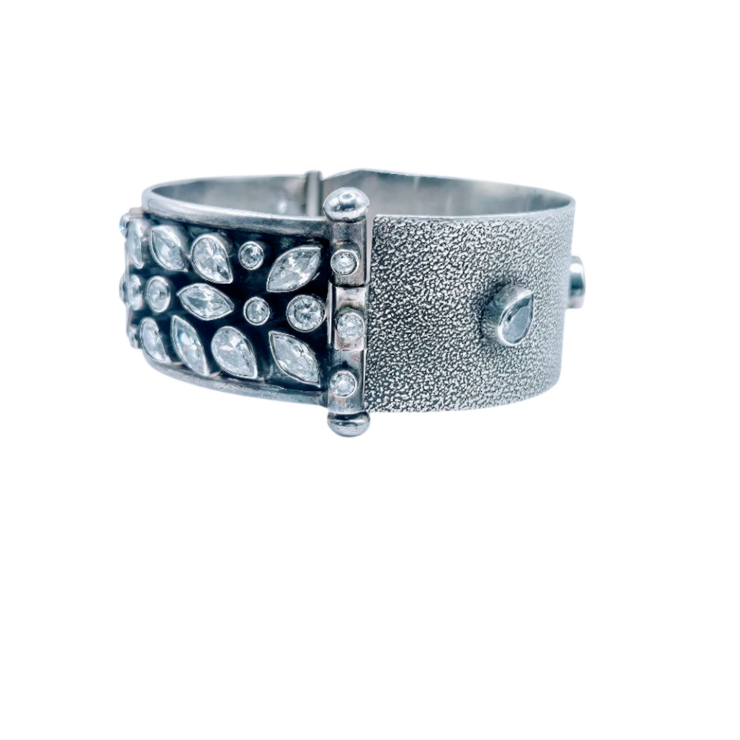 White Quartz set in 925 Silver Bangle