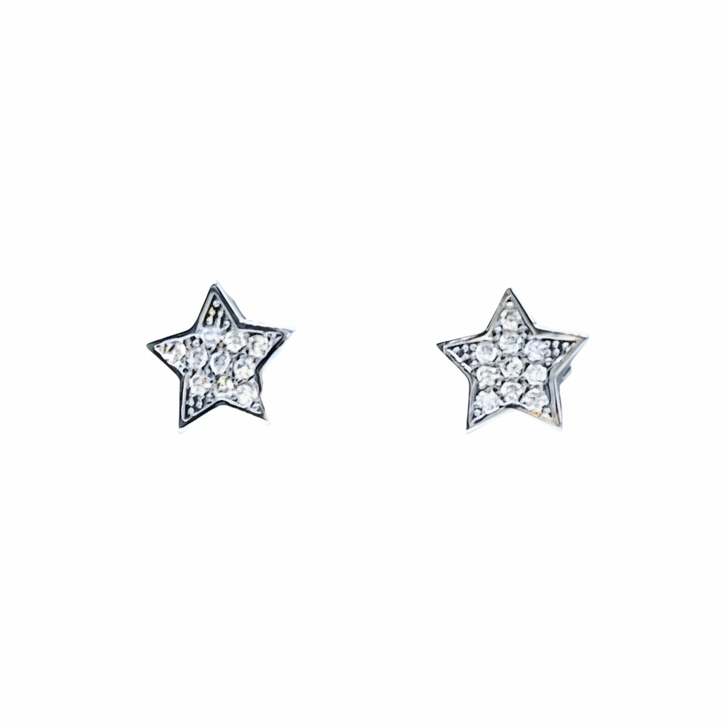 Star shaped studs in 925 Silver