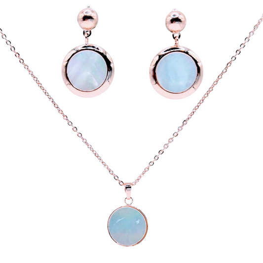 Circle designed with White Mother Of Pearl in Pink Plating