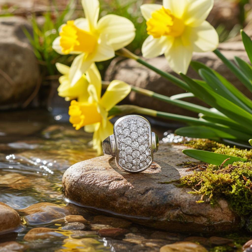 925 Silver Ring with Blue Topaz