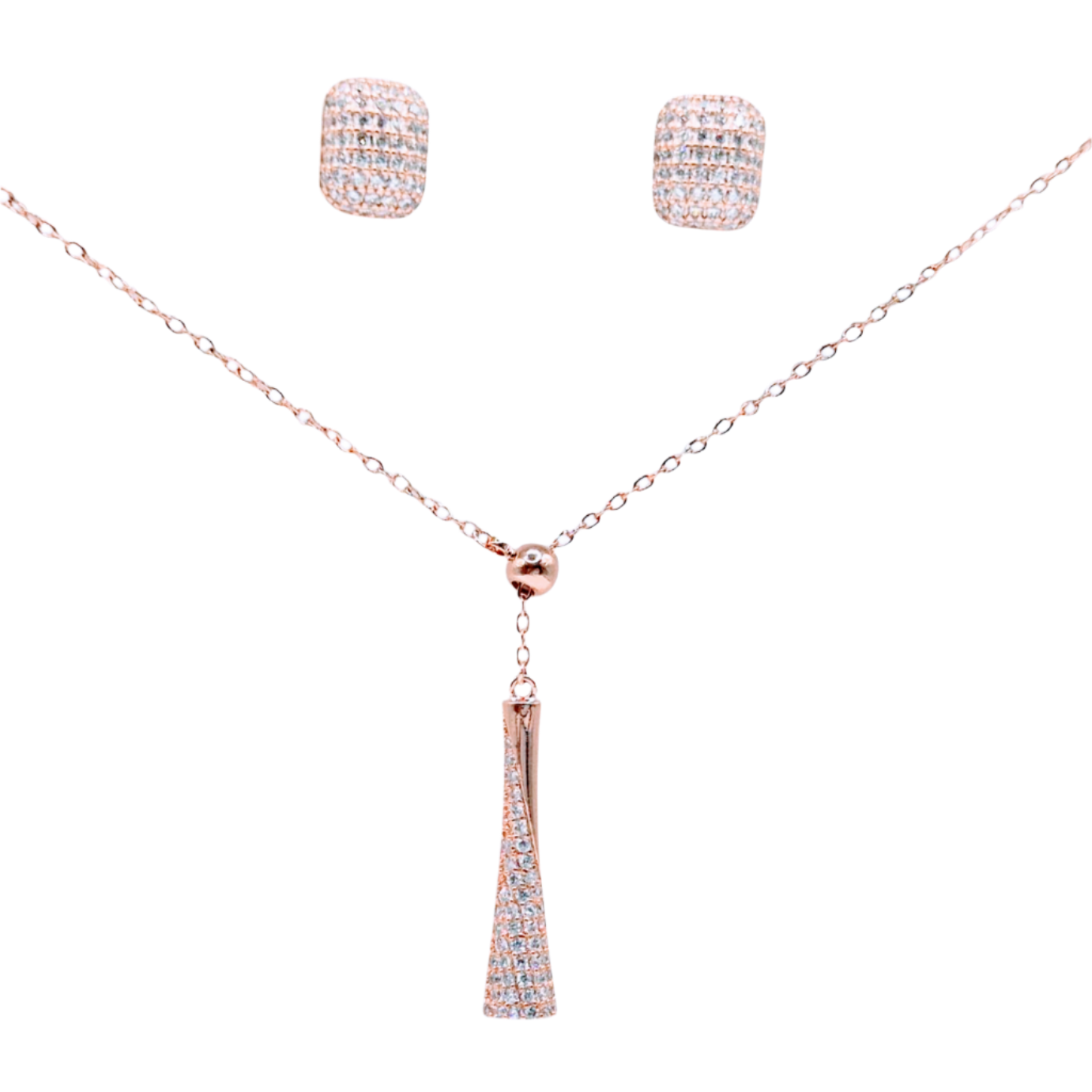 Cubic Zirconia in geometry in Pink Plating