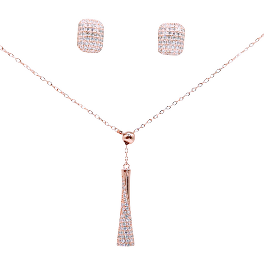 Cubic Zirconia in geometry in Pink Plating