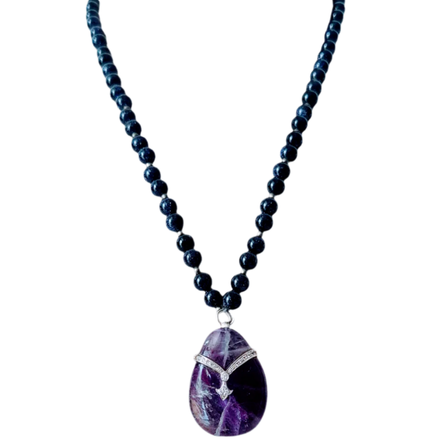 Fluorite with Natural Diamonds in 18kt Gold